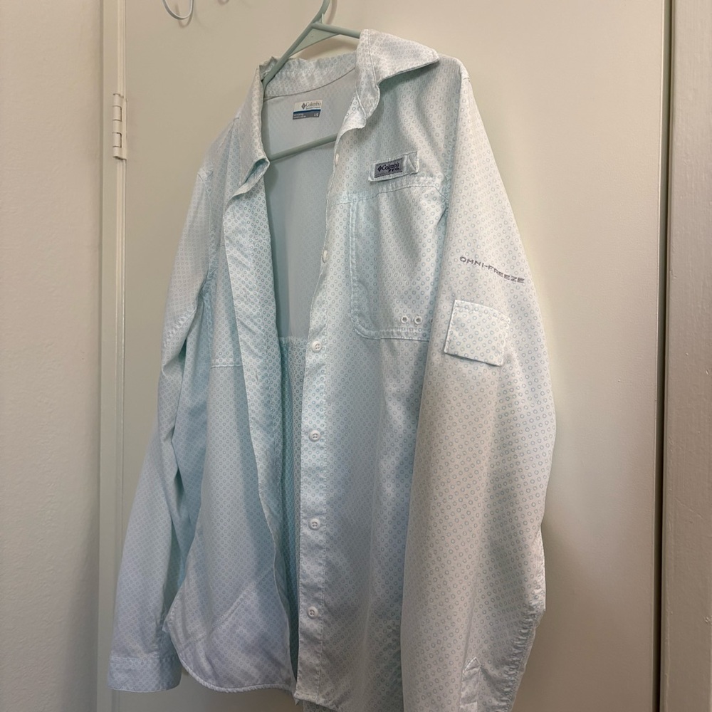 Columbia Sportswear Company Lightweight PFG Women’s Light Blue Jacket Large - Picture 3 of 12